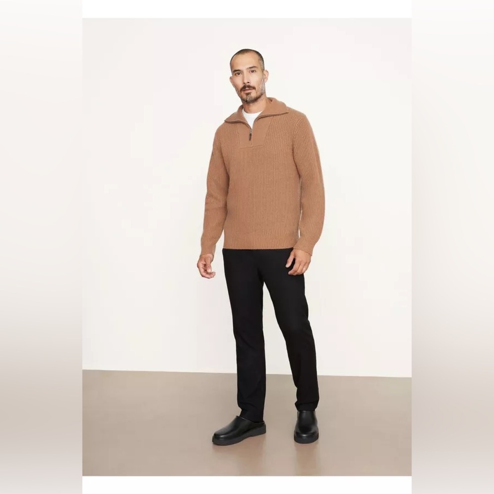 NWT $695 Vince Shaker Stitch Half-Zip Pullover Sweater